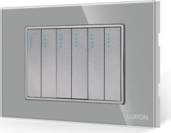 Luxion Intrerupator Mecanic 6 Posturi LUXION cu Rama din Sticla Standard Italian 3M (Gri) (lxi-3011gf-gy)