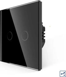 Luxion Intrerupator Dublu Cap Scara cu Touch din Sticla LUXION Serie A (Negru) (lx-mt-a202g-b)