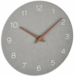 TFA Ceas silentios de precizie din lemn, analog, de perete, design minimalist, gri, TFA 60.3054. 10 (60.3054.10)