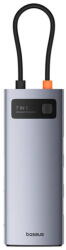 Baseus Docking Station Baseus Metal Gleam Series Series 7-in-1, conectare PC USB-C, Type-C to HDMI4K@60Hzx1, USB3.0x3, PDx1, SD/TFx1, gri "B00030708811-01" - 6932172682750 (B00030708811-01)