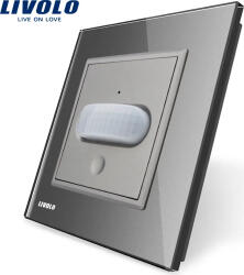LIVOLO Intrerupator senzor de miscare PIR Livolo cu rama din sticla (vl-fcu-2ip-15)