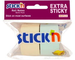 Hopax Rezerva notes autoadeziv in rola, pentru dispenser, 25mm x 10m, 2 buc/set, Stick"n -2 culori pastel (HO-21700)