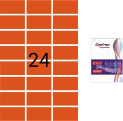 Optima Etichete Optima Etichete color autoadezive 24/A4, 70 x 37 mm, 100 coli/top, Optima - Portocaliu (OP-424070037-OR)