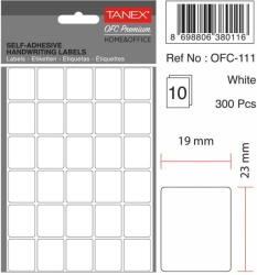 Tanex Etichete autoadezive, 19 x 23 mm, 300 buc/set, TANEX, alb (TX-OFC-111-WH)