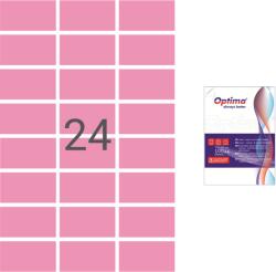 Optima Etichete Optima Etichete color autoadezive 24/A4, 70 x 37 mm, 100 coli/top, Optima - roz (OP-424070037-PI)