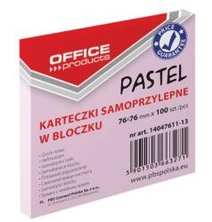 Office Products Notes autoadeziv 76 x 76 mm, 100buc/set, Office Products - roz pastel (OF-14047611-13)