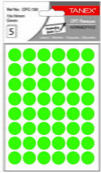 Tanex Etichete autoadezive rotunde, D16 mm, 240 buc/set, TANEX, verde (TX-OFC-130-GR)