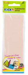 Hopax Notes autoadeziv perforat 51 x 150 mm, 60 file, (2 in 1 - notes/index), Stick"n - 4 culori pastel (HO-21840)