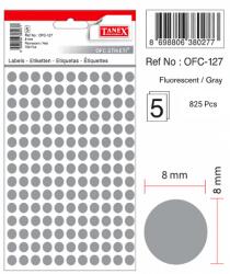 Tanex Etichete autoadezive rotunde, D 8 mm, 750 buc/set, TANEX, gri (TX-OFC-127-GY)