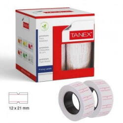 Tanex Etichete de pret, 21 x 12 mm, adeziv permanent, 800buc/rola, 6 role/set, TANEX, alb (TX-TPR1221-WH)