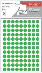 Tanex Etichete autoadezive rotunde, D10 mm, 540 buc/set, TANEX, verde (TX-OFC-128-GR)