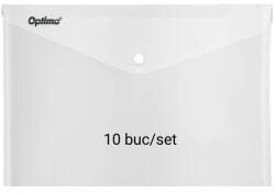 Optima - prod din plastic Mapa PP protectie documente A5 landscape, inchidere cu capsa, 10/set, Optima - transparent (OP-5100180A5-00)