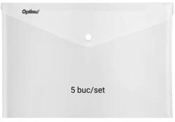 Optima - prod din plastic Mapa PP protectie documente A3 landscape, inchidere cu capsa, 5/set, Optima - transparent (OP-5100180A3-00)