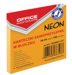 Office Products Notes autoadeziv 76 x 76 mm, 100buc/set, Office Products - orange neon (OF-14046611-07)