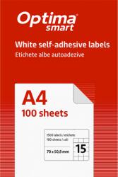 Optima Etichete aut OPTIMA Smart Etichete albe autoadezive 15/A4, 70 x 50.8 mm, 100 coli/top, Optima Smart (OP-415070508S)