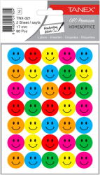 Tanex Stickere decorative, 2 file/set, D19 mm, TANEX Kids, mix colorat (TX-321)