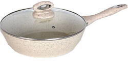 Myria Tigaie WOK MARMORAT MYRIA MY4412, 28CM, ALIAJ DE ALUMINIU, CREM (MY4412)
