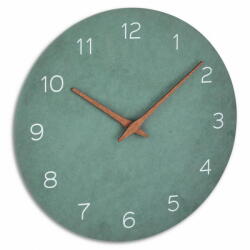 TFA Ceas silentios de precizie din lemn, analog, de perete, design minimalist, verde, TFA 60.3054. 04 (60.3054.04)