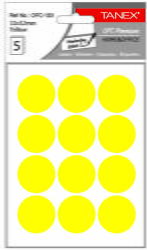 Tanex Etichete autoadezive rotunde, D32 mm, 60 buc/set, TANEX, galben (TX-OFC-133-YE)