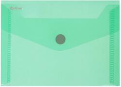 Optima - prod din plastic Mapa PP protectie documente A7 landscape, inchidere cu capsa, 10/set, Optima - verde transparent (OP-5100180A7-20)