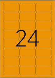 Tanex Etichete color autoadezive, 24/A4, 70 x 37mm, 25 coli/top, TANEX, orange fluorescent (TX-TW-2037-FOR)