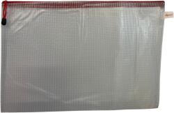 Optima - prod din plastic Mapa mesh PVC, pentru protectie documente A3, 280 microni, translucenta, cu fermoar rosu, Optima (OP-5110280A3-07)