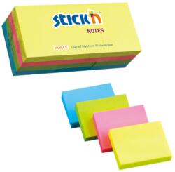 Hopax Notes autoadeziv 38 x 51 mm, 12 x 100 file/set, Stick"n - 4 culori fosforescente (HO-21532)