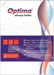 Optima Etichete aut OPTIMA Smart Etichete albe autoadezive 2/A4, 199.6 x 144.5 mm, 100 coli/top, Optima Smart - colturi rotunjite (OP-402199144S)