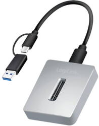 LogiLink Docking Station Logilink Docking Station LOGILINK M. 2 NVMe (PCIe), conectare PC USB TYPE-C 3.2 + adaptor USB-A, argintiu (QP0034)