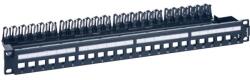 Legrand üres keystone patch panel 1U-19 24xRJ45 port fogadására fém kábeltartóval LinkeoC 632850 (632850)