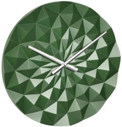 TFA Ceas geometric de precizie, analog, de perete, creat de designer, model DIAMOND, verde metalic, TFA 60.3063. 04 (60.3063.04)