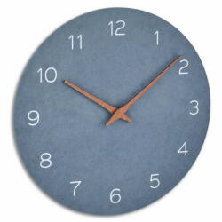 TFA Ceas silentios de precizie din lemn, analog, de perete, design minimalist, albastru, TFA 60.3054. 06 (60.3054.06)