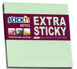 Hopax Notes autoadeziv extra-sticky 76 x 76mm, 90 file, Stick"n - verde pastel (HO-21662) - forit