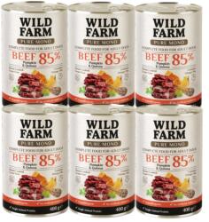  Wild Farm WILD FARM PURE MONO Marhahús Tök és Quinoa 6x400g monoprotein kutyatáp - abiszoo - 5 898 Ft