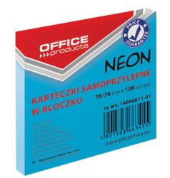 Office Products Notes autoadeziv 76 x 76 mm, 100buc/set, Office Products - albastru neon (OF-14046611-01)