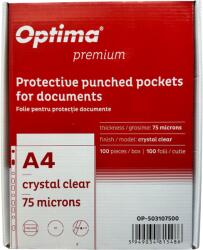 Optima - prod din plastic Folie protectie pentru documente A4, 75 microni, 100 folii/cutie, Optima Premium - cristal (OP-503107500)