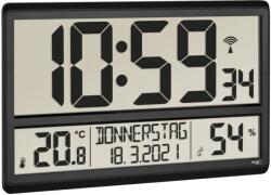 TFA Ceas de perete digital radiocontrolat TFA 60.4520. 01 cu climat interior negru (60.4520.01)