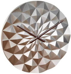 TFA Ceas geometric de precizie, analog, de perete, creat de designer, model DIAMOND, roz auriu metalic, TFA 60.3063. 51 (60.3063.51)