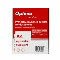 Optima - prod din plastic Folie protectie pentru documente A4, 55 microni, 100 folii/cutie, Optima Premium - cristal (OP-503105500)