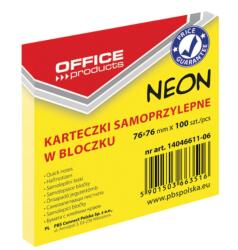 Office Products Notes autoadeziv 76 x 76 mm, 100buc/set, Office Products - galben neon (OF-14046611-06)