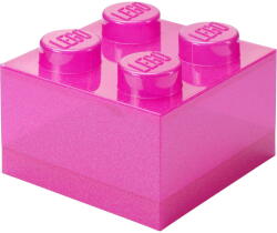 Room Copenhagen LEGO Storage Brick 4 Top Lid Glitter (pink/transparent) (40090801)