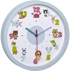 TFA Ceas de perete pentru copii, silentios, cu animale si cifre 3D, TFA Little Animals 60.3051. 14 (60.3051.14)