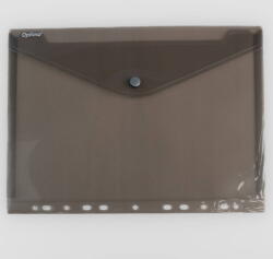 Optima - prod din plastic Folie protectie doc. A4, clapa laterala, inchidere cu capsa, 4/set, 200 microni, Optima -fumuriu (OP-5101200A4-28)