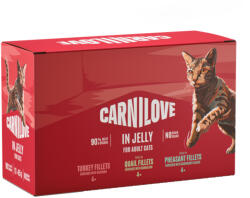 CARNILOVE 24x85g Carnilove Cat tasakos nedves macskatáp vegyes csomag aszpikban (4 változattal)