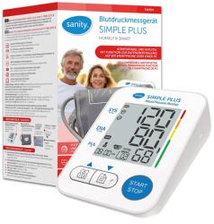 Sanity Simple Plus elektronikus felkaros vérnyomásmérő, 2 felhasználó memóriája, 22-32 cm mandzsetta, aritmiaérzékelés, testmozgás érzékelés, megvilágított LCD kijelző, USB kábel, Bluetooth, tárolót (SanityS