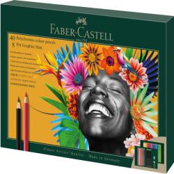 Faber-Castell Ajándékkészlet 40 Polychromos színes ceruza + 8 matt grafitceruza + Faber-Castell kiegészítők