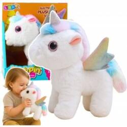 LEAN Toys Interactive Plush Unicorn Moves Sounds White 21 cm