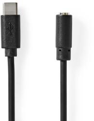 Nedis USB-C adapter, USB 2.0, USB-C apa / 3.5 mm anya, 1.00 m csatlakozó, nikkelezett, fekete