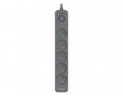 Tracer Power Line+ 5.0 m Graphite Surge Protection Strip (5 sockets)