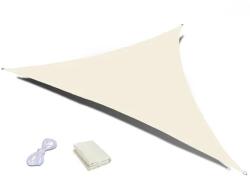 ModernHOME Vízálló háromszög napvitorla 5x5x5 m, beige, 180 g/m2 poliészter (19192B BEIGE)